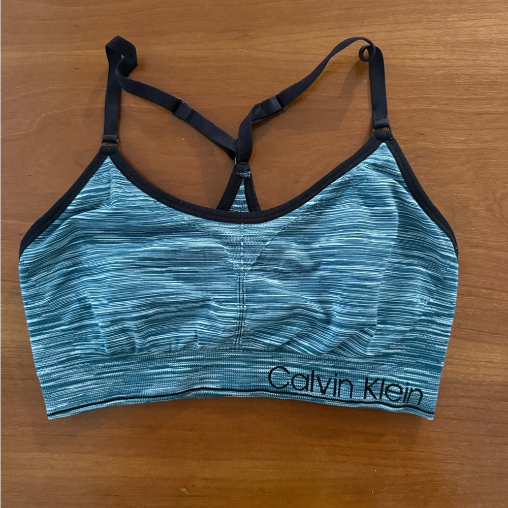 Calvin Klein Teal and Black Sports Bra
